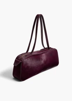 Khaite Shoulder Bags-Simona Shoulder Bag in Eggplant Haircalf
