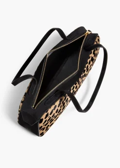 Khaite Shoulder Bags-Simona Shoulder Bag in Hyena Print Haircalf