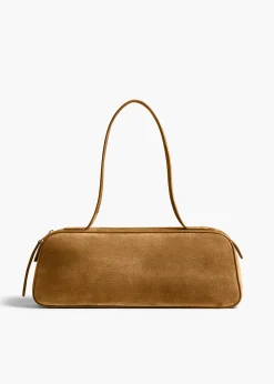 Khaite Shoulder Bags-Simona Shoulder Bag in Mud Suede