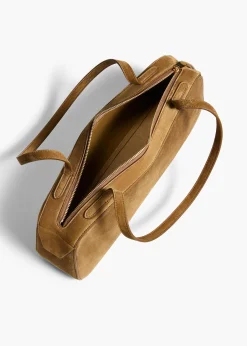 Khaite Shoulder Bags-Simona Shoulder Bag in Mud Suede