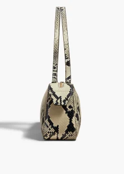 Khaite Shoulder Bags-Simona Shoulder Bag in Natural Python-Embossed Leather