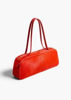 Khaite Shoulder Bags-Simona Shoulder Bag in Persimmon Haircalf