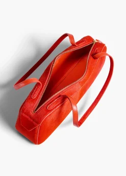 Khaite Shoulder Bags-Simona Shoulder Bag in Persimmon Haircalf