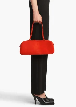 Khaite Shoulder Bags-Simona Shoulder Bag in Persimmon Haircalf