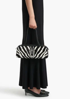 Khaite Shoulder Bags-Simona Shoulder Bag in Zebra Print Haircalf
