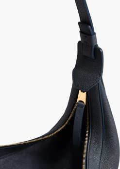 Khaite Crossbody Bags-Small Augustina Crossbody Bag in Midnight Pebbled Leather