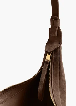 Khaite Crossbody Bags-Small Augustina Crossbody Bag in Cedar Suede
