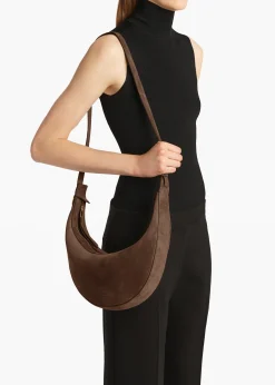 Khaite Crossbody Bags-Small Augustina Crossbody Bag in Cedar Suede