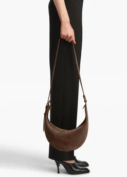 Khaite Crossbody Bags-Small Augustina Crossbody Bag in Cedar Suede