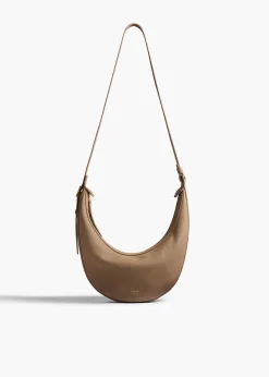 Khaite Crossbody Bags-Small Augustina Crossbody Bag in Mokka Pebbled Leather