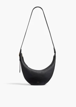 Khaite Crossbody Bags-Small Augustina Crossbody Bag in Black Pebbled Leather