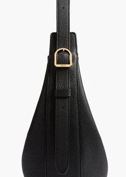 Khaite Crossbody Bags-Small Augustina Crossbody Bag in Black Pebbled Leather