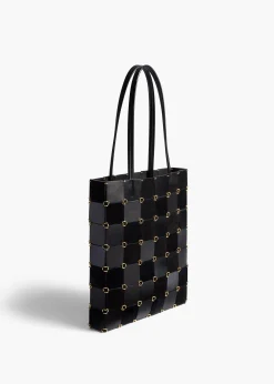 Khaite Totes-Small Emma Tote in Black Haircalf Multi Leather
