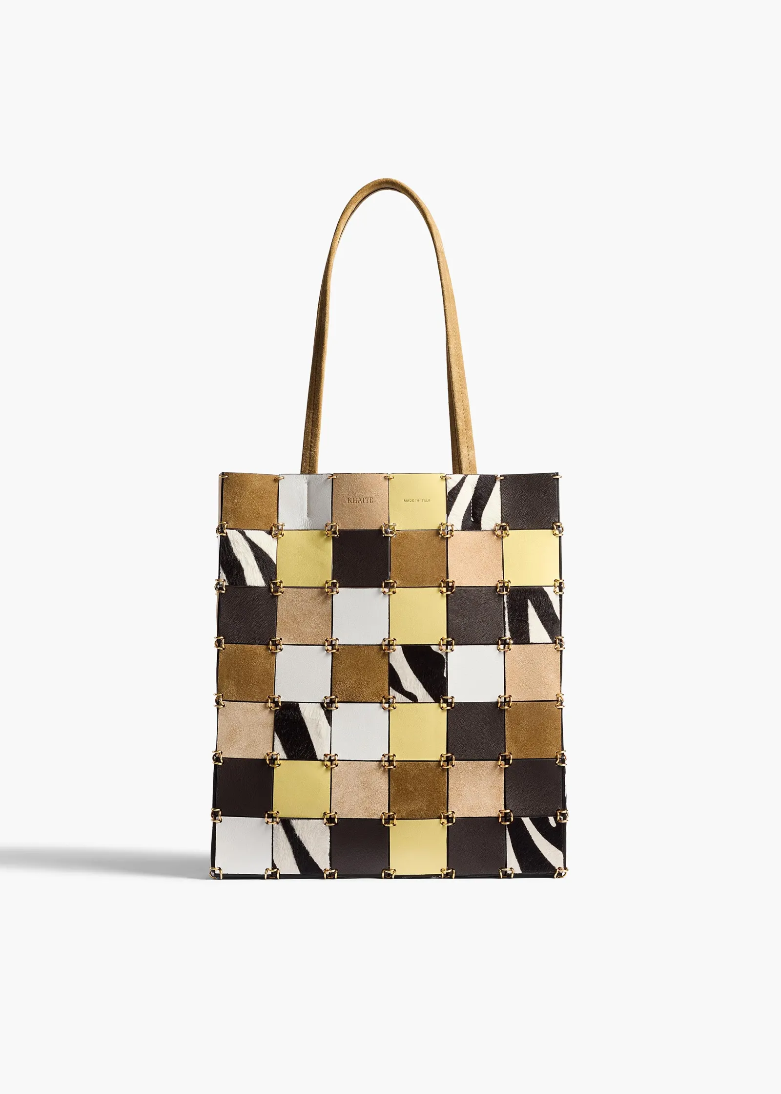 Khaite Totes-Small Emma Tote in Powder Multi Leather