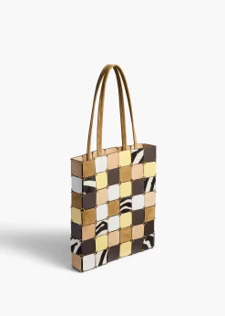 Khaite Totes-Small Emma Tote in Powder Multi Leather