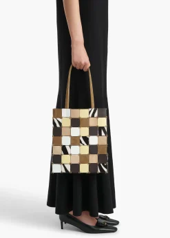 Khaite Totes-Small Emma Tote in Powder Multi Leather