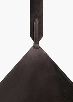 Khaite Totes-Small Lotus Tote in Dark Brown Suede