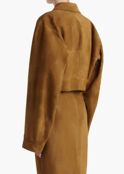 Khaite Leather|Jackets-Sue Jacket in Toffee Suede