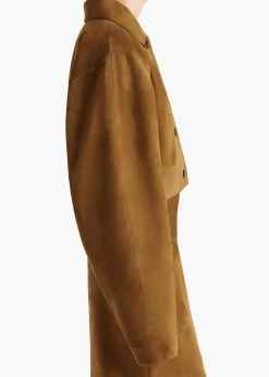 Khaite Leather|Jackets-Sue Jacket in Toffee Suede