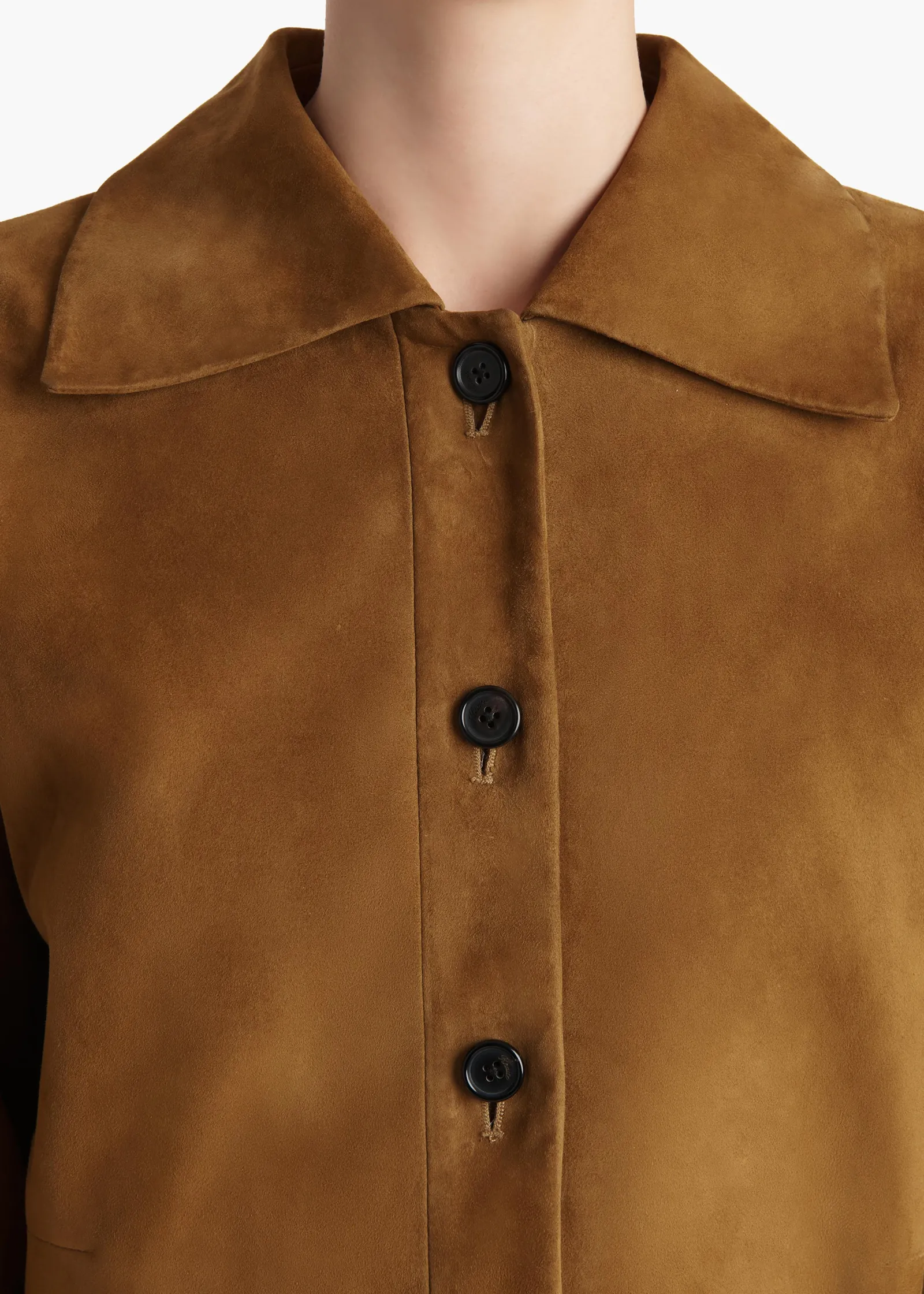 Khaite Leather|Jackets-Sue Jacket in Toffee Suede