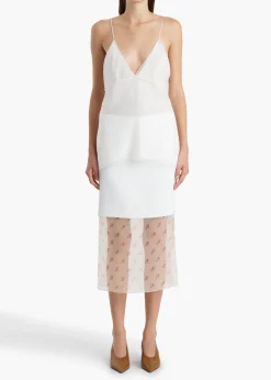 Khaite Skirts & Shorts-Sybil Skirt in Chalk with Ditsy Rose Print