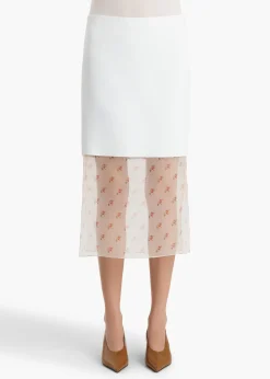 Khaite Skirts & Shorts-Sybil Skirt in Chalk with Ditsy Rose Print