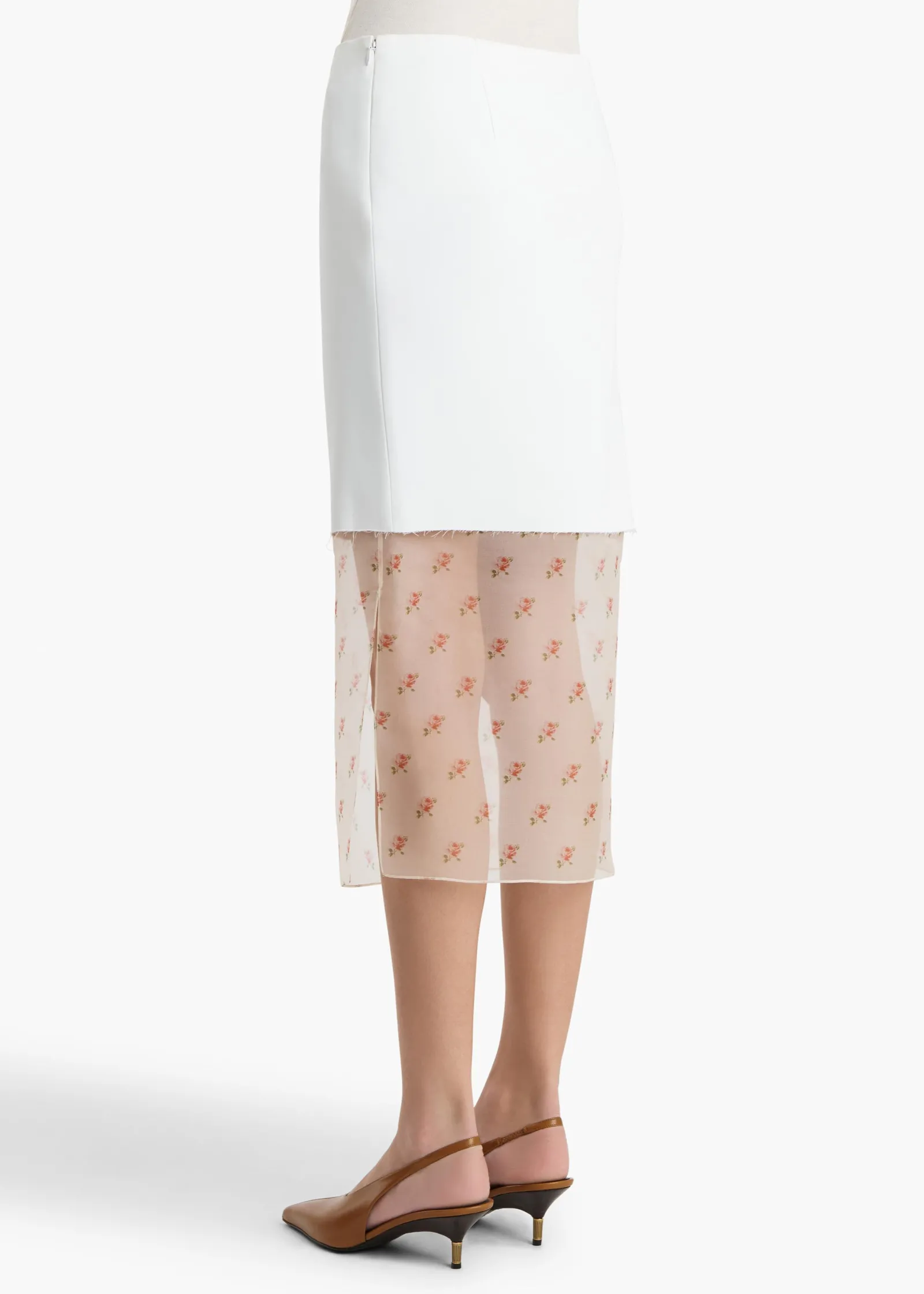 Khaite Skirts & Shorts-Sybil Skirt in Chalk with Ditsy Rose Print