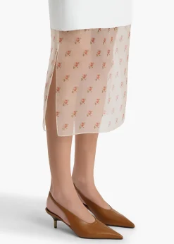 Khaite Skirts & Shorts-Sybil Skirt in Chalk with Ditsy Rose Print