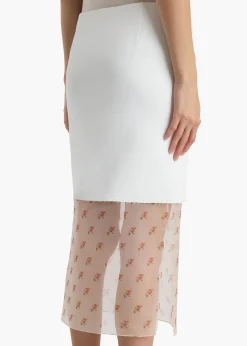 Khaite Skirts & Shorts-Sybil Skirt in Chalk with Ditsy Rose Print