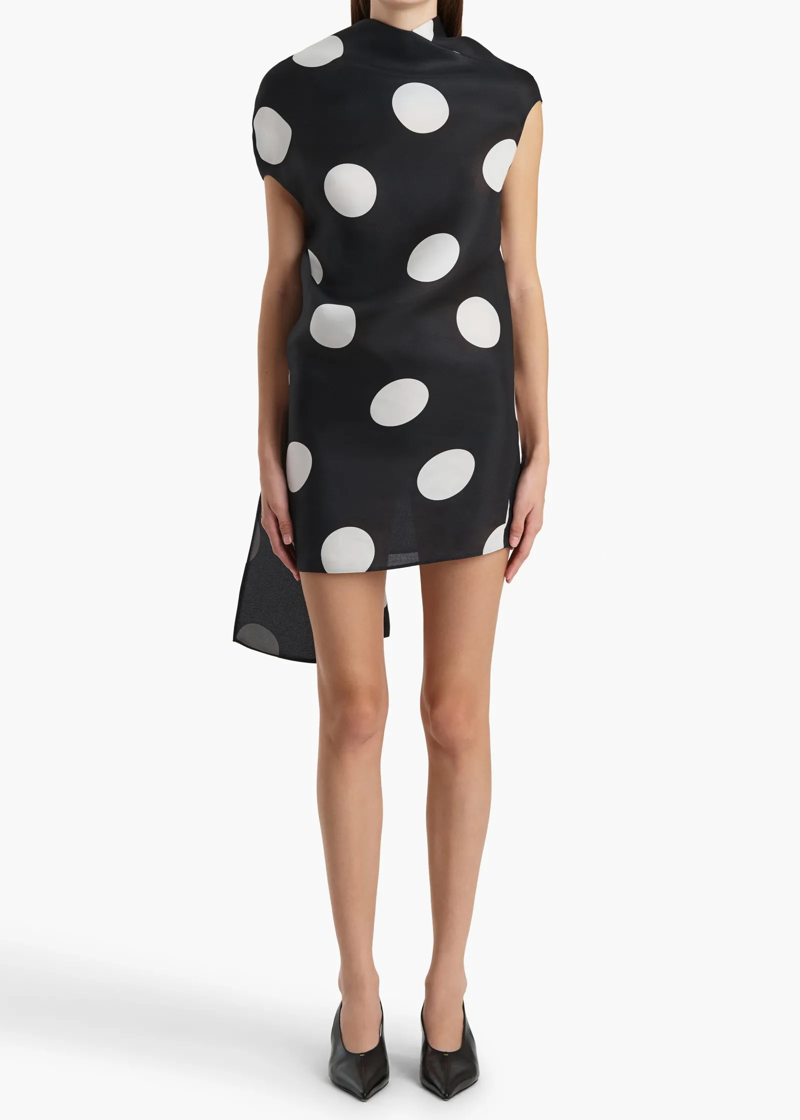 Khaite Dresses-Tatia Dress in Black with White Large Dots