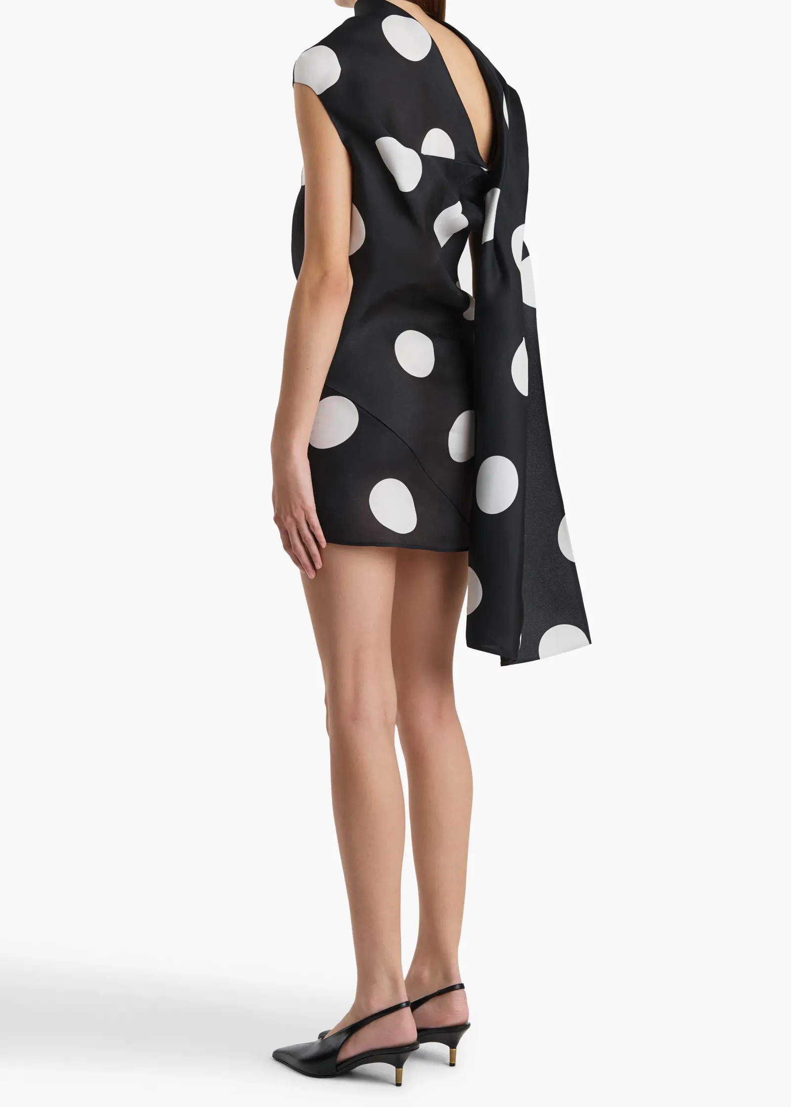 Khaite Dresses-Tatia Dress in Black with White Large Dots