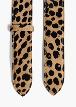 Khaite Belts-Theo Waist Belt in Hyena Print Haircalf