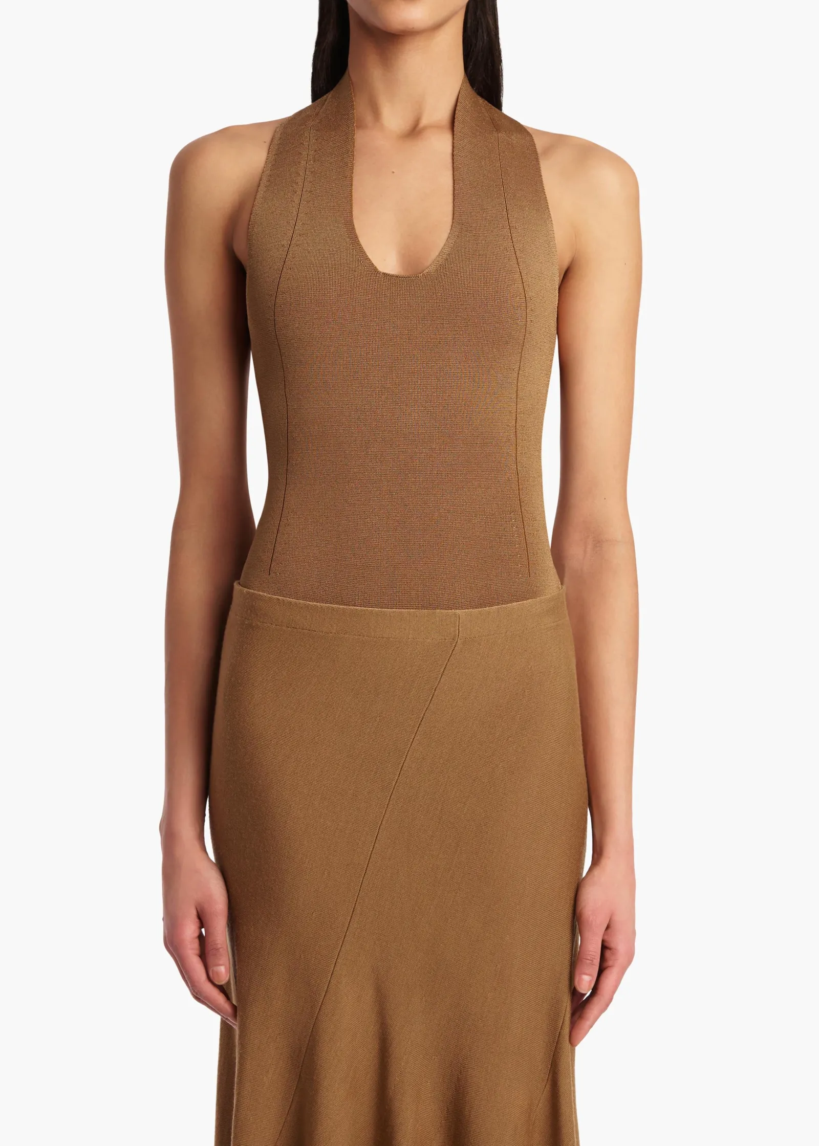 Khaite Shirts & Tops-Toto Bodysuit in Carob
