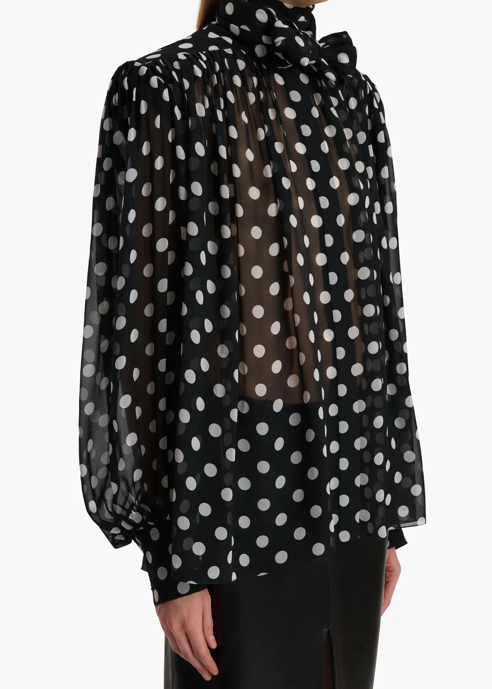 Khaite Shirts & Tops-Vali Top in Black with White Dots