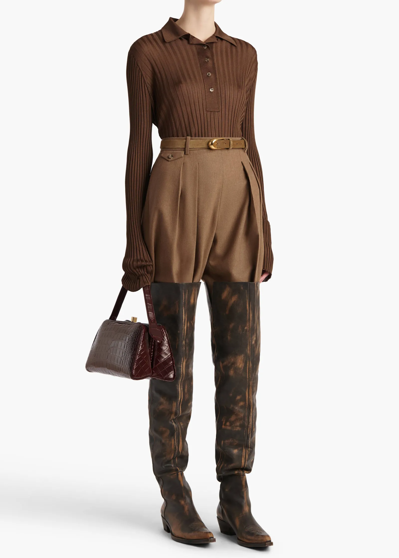 Khaite Shirts & Tops-Vin Top in Bark