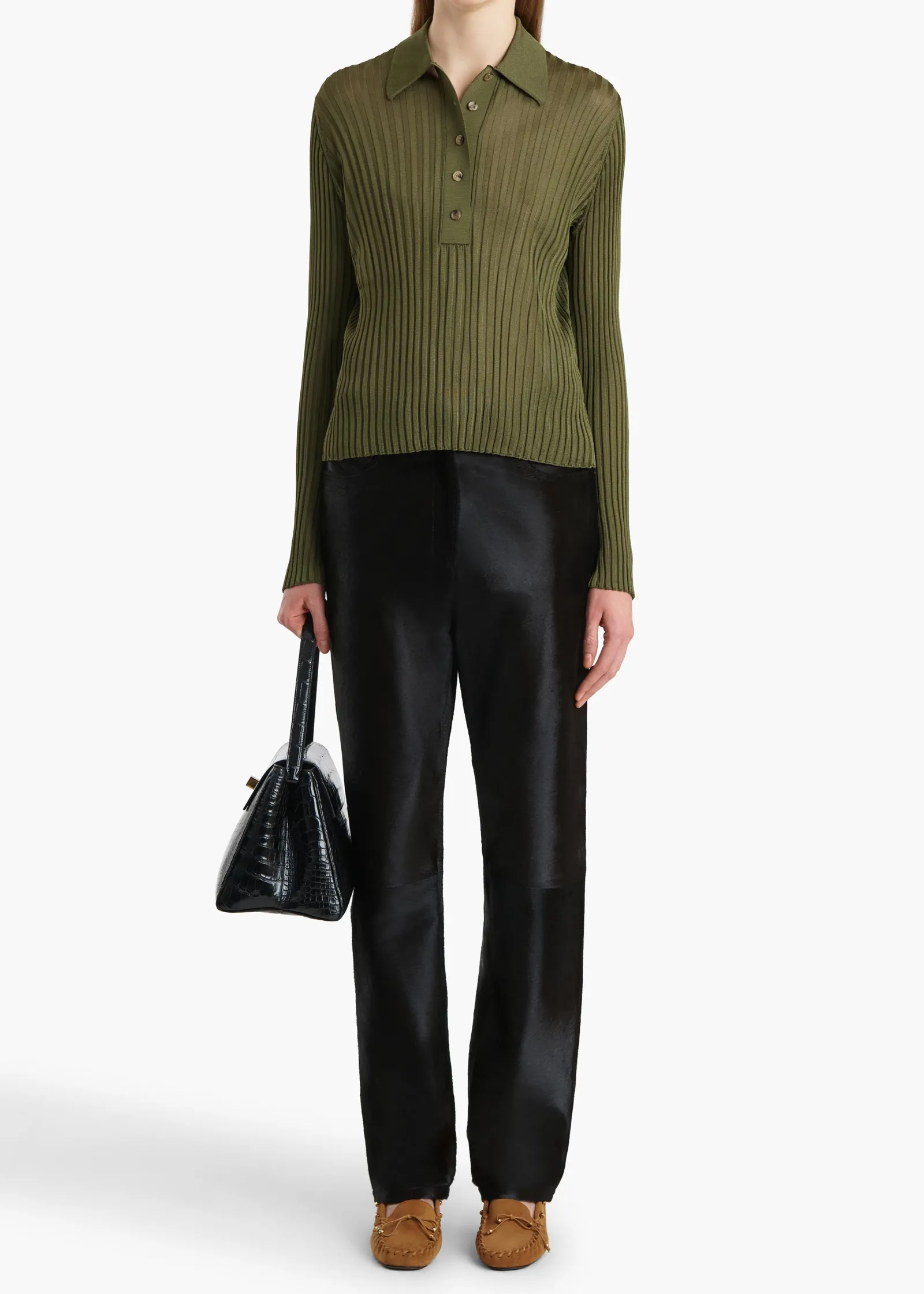 Khaite Shirts & Tops-Vin Top in Olive