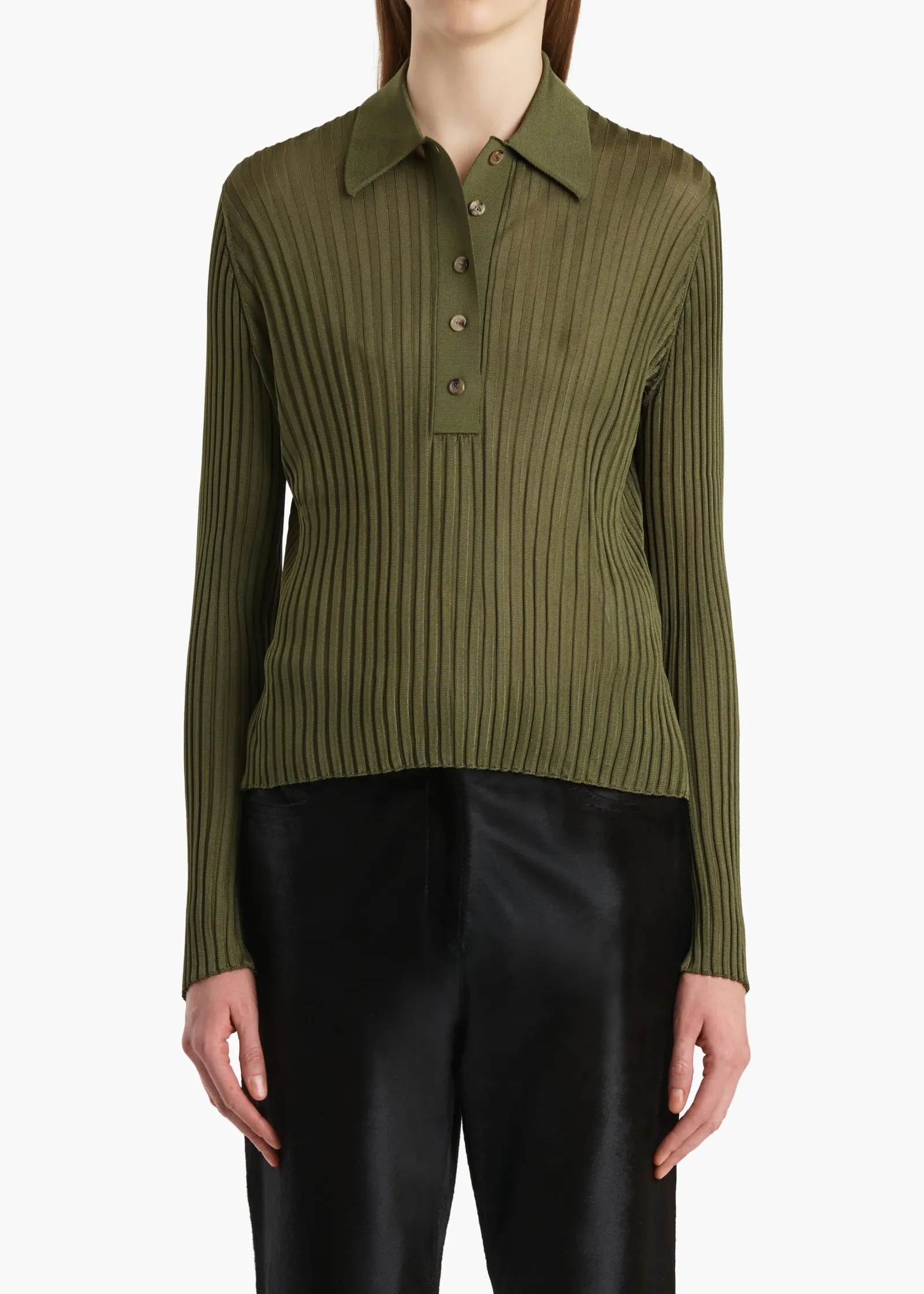 Khaite Shirts & Tops-Vin Top in Olive