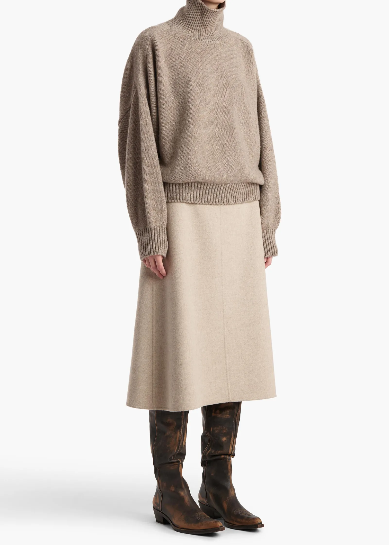 Khaite Knitwear-Willem Sweater in Sepia