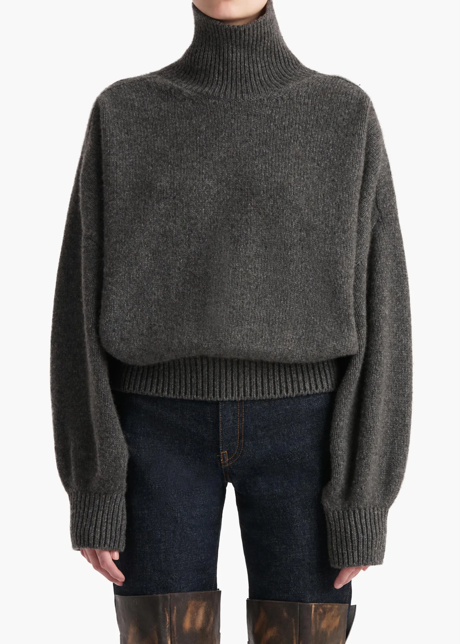 Khaite Knitwear-Willem Sweater in Stone
