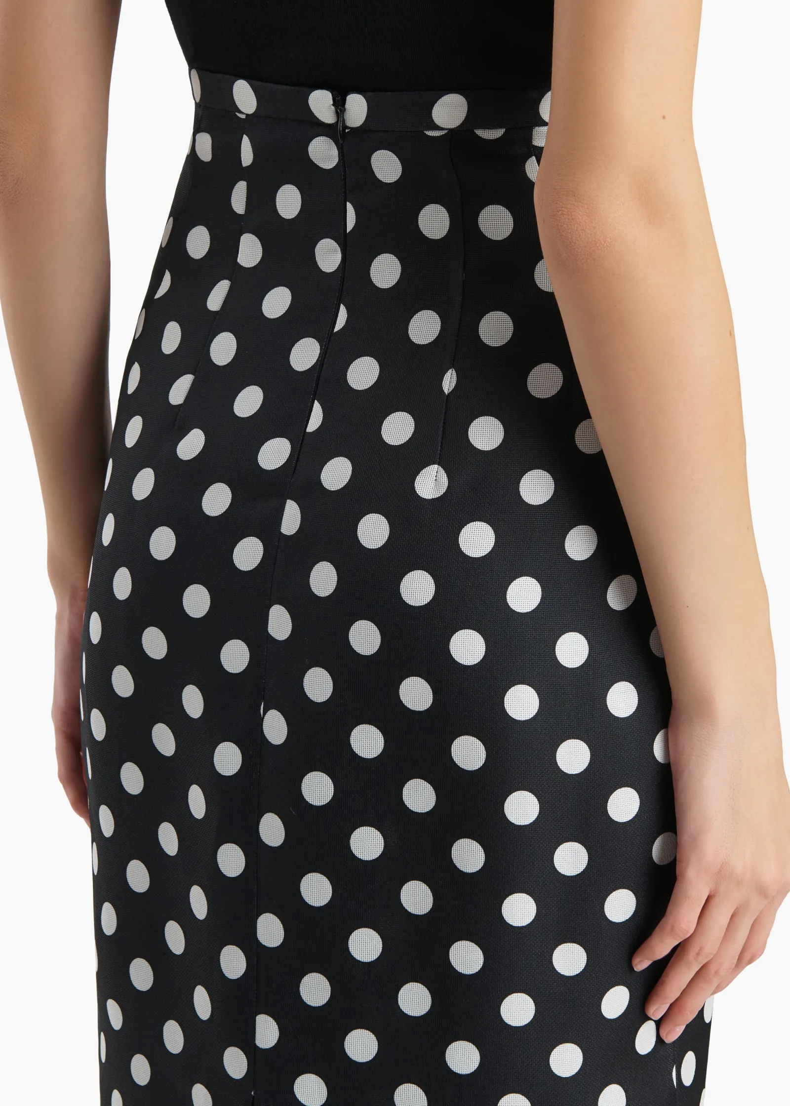 Khaite Leather|Skirts & Shorts-Winton Skirt in Black with White Dots