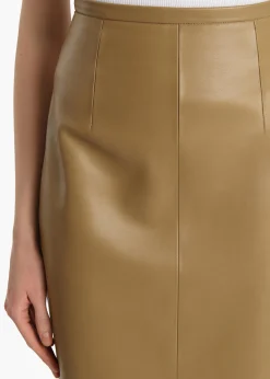 Khaite Skirts & Shorts|Leather-Winton Skirt in Golden Ochre