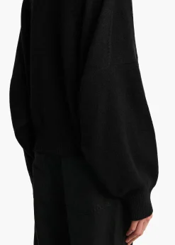 Khaite Knitwear-Wolfe Sweater in Black