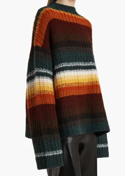 Khaite Knitwear-Yanis Sweater in Multicolor Stripe